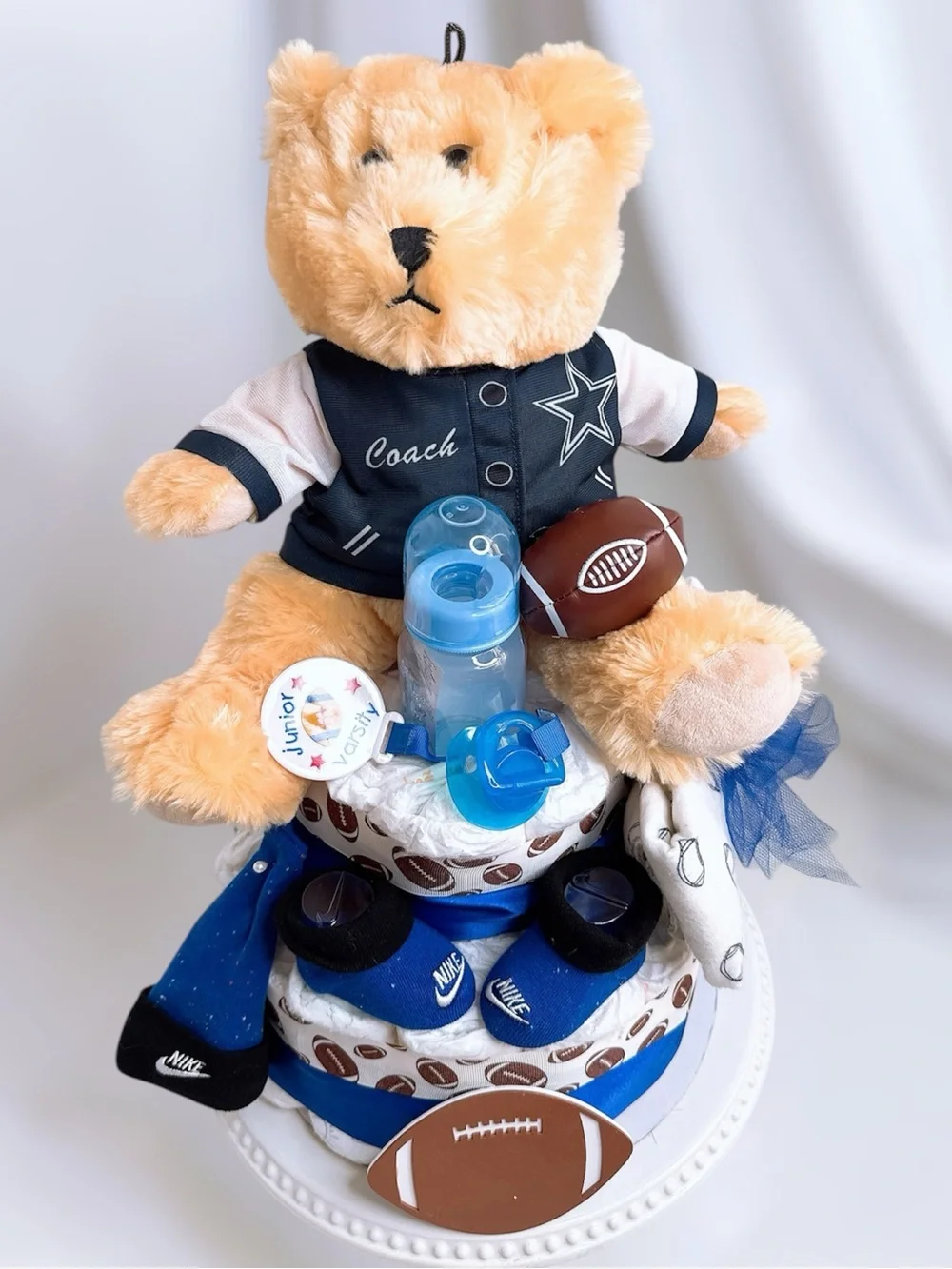 Dallas Cowboys Football Diaper Cake, Sport Theme, Baby Shower Gift